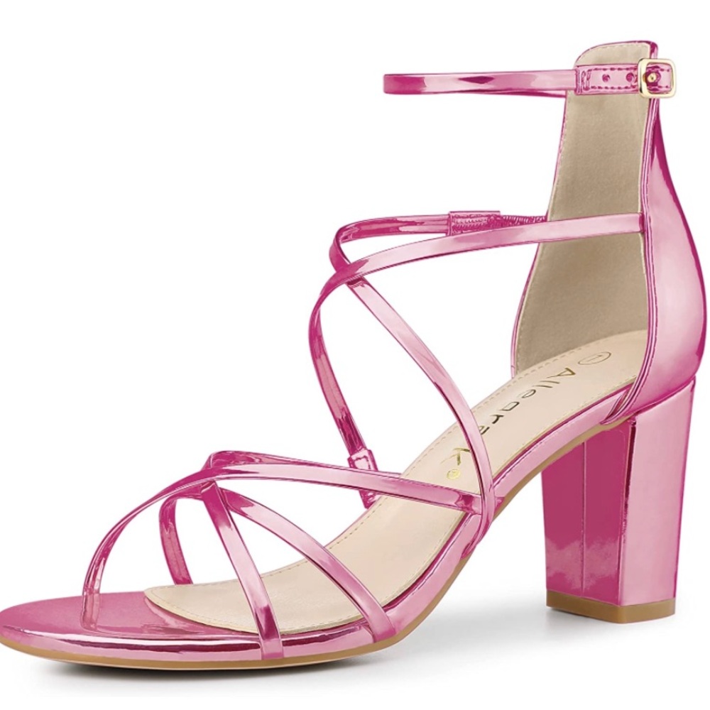 Women's Strappy Crisscross Strap Block Heels Sandals